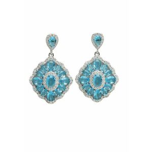 Cercei drop cu zirconia - Albastru imagine