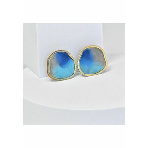 Cercei din lut polimeric si rasina epoxidica - coloana de culoare - design unic - marime mare imagine