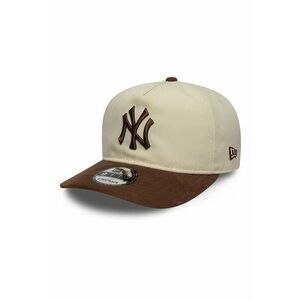 Sapca basebal cu cozoroc din piele intoarsa sintetica 9Fifty NY Yankees - Maro/Bej imagine