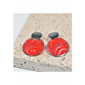 Cercei din lut polimeric si rasina epoxidica - multicolor - 5x8cm imagine