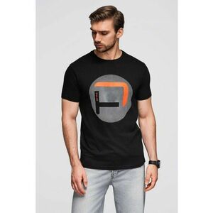 Tricou regular fit cu imprimeu grafic - Negru/Portocaliu/Gri imagine