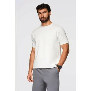 Tricou din amestec de bumbac cu maneci raglan - Alb imagine