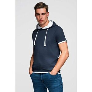 Tricou din bumbac cu gluga - Bleumarin imagine