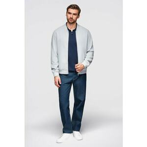 Jacheta regular fit cu model uni - Gri deschis imagine