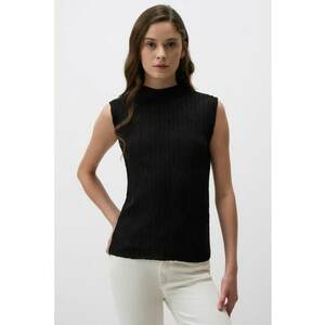 Bluza texturata - fara maneci - Negru imagine