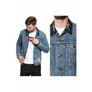 Jacheta Barbati - Trucker Jeans - Regular Fit - Denim Design - Fara Gluga - Cu Nasturi - Bumbac - 2XL - Albastru imagine