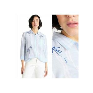 Camasa Dama - One Pocket Shirt - Regular Fit - Maneci Lungi - Design Clasic - Cu Nasturi - Bumbac - Marime S - Albastru imagine