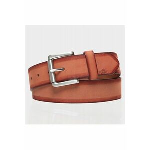 Cureaua Barbati - SOPO-TT376 - Regular Fit - Cu Catarama Metalica - Design Clasic - Pentru Pantaloni - Blugi - Pantaloni Scurti - 100% Piele Naturala - Portocaliu imagine