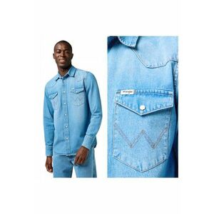 Camasa Barbati - Western Shirt - Regular Fit - Maneci Lungi - Cu Nasturi - Design Clasic - Bumbac - Albastru - Albastru imagine