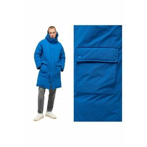 Jacheta Barbati - Long Parka - Regular Fit - Design Clasic - Cu Gluga - Fermoar - Bumbac - Marime L - Albastru imagine