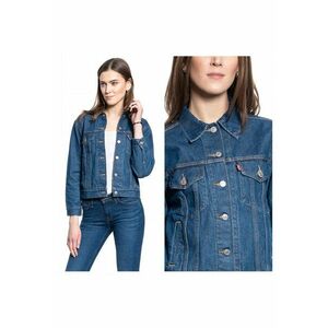 Jacheta Dama - Ex- Boyfriend Trucker - Regular Fit - Denim Design - Fara Gluga - Cu Nasturi - Bumbac - Marime XS - Albastru imagine