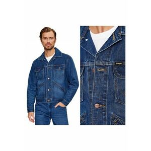 Jacheta Barbati - 124MJ FAR - Regular Fit - Denim Design - Fara Gluga - Cu Nasturi - Bumbac - 4XL - Albastru imagine