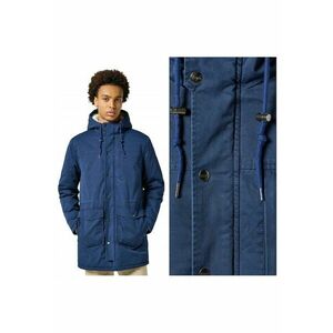 Jacheta Barbati - Heavy Puffer - Regular Fit - Design Clasic - Cu Gluga - Fermoar - Bumbac - Albastru - Albastru imagine