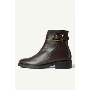 Ghete de piele cu o curea - Maro cognac imagine