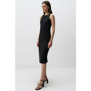 Rochie bodycon cu decolteu rotund - Negru imagine
