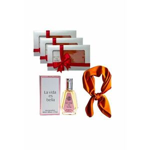 3 x Set Elysa – Parfum La Vida es Bella 50ml - Esarfa satinata portocalie imagine
