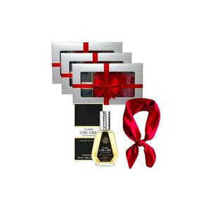 3 x Set Elysa – Apa de Parfum Classy Chic Girl 50ml - Esarfa satinata rosie imagine