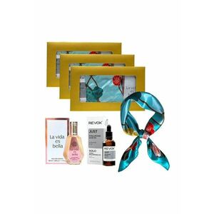 3 x Set Elysa – Apa de Parfum La Vida es Bella 50ml - Ser Revox Hyaluronic Acid 5% 30ml - Esarfa bleu imagine