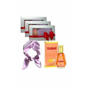 3 x Set Elysa – Parfum Scandant Belle Celine Women 50ml - Esarfa satinata lila imagine