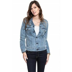 Jacheta Dama - Trucker Jeans - Regular Fit - Denim Design - Fara Gluga - Cu Nasturi - Bumbac - Marime XS - Albastru imagine