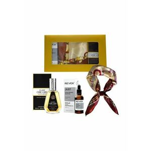 Set Elysa – Ser Revox Hyaluronic Acid 5% 30ml - Apa de Parfum Classy Chic Girl 50ml - Esarfa crem satinata imagine