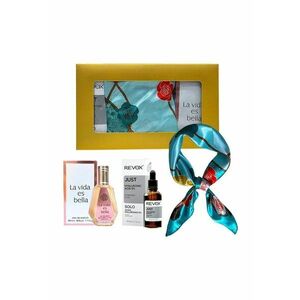 Set Elysa – Parfum La Vida es Bella 50ml - Ser Revox Hyaluronic Acid 5% 30ml - Esarfa bleu imagine