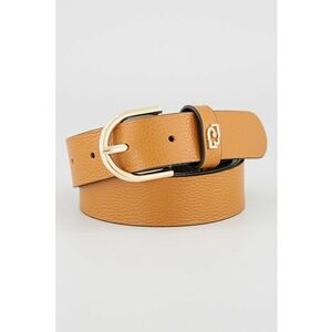 Curea de piele cu logo - Caramel imagine