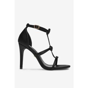 Sandale cu toc Negru - Material Sintetic - Negru imagine