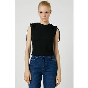 Top slim fit cu snururi - Negru imagine