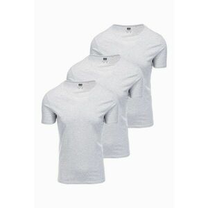Set de tricouri de bumbac cu decolteu la baza gatului - 3 piese - Gri melange imagine