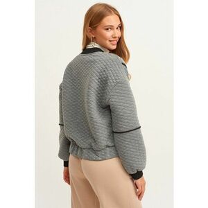 Jacheta bomber matlasata - Negru/Gri inchis imagine