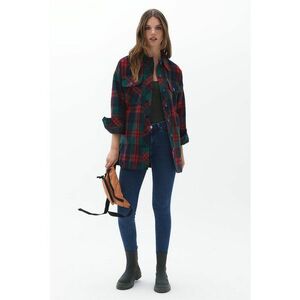 Top striat cu bretele inguste - Kaki inchis imagine