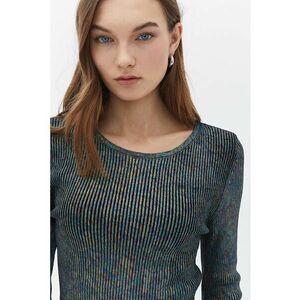 Pulover crop din amestec de bumbac - Multicolor imagine