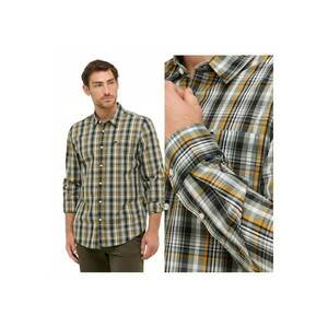 Camasa Barbati - Style Chester Poplin - Regular Fit - Cu Guler - Cu Nasturi - Design Clasic - Maneci Lungi - Bumbac - Verde - Verde imagine