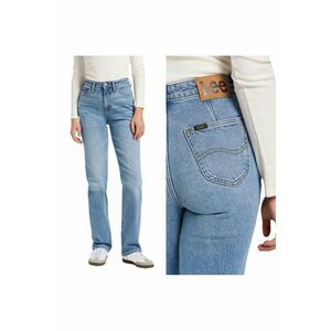 Blugi Dama - June - Straight Fit - Talie Inalta - Lungi - Cu Fermoar - 5 Buzunare - Bumbac - Albastru - Albastru imagine