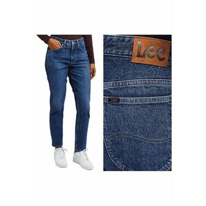 Blugi Dama - Rider - Straight Fit - Talie Inalta - Lungi - Cu Fermoar - 5 Buzunare - Bumbac - Albastru - Albastru imagine
