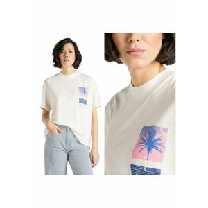 Tricou Dama - Oversized Tee - Regular Fit - Maneci Scurti - Design Clasic - Cu Grafica - Bumbac - Marime S - Alb imagine