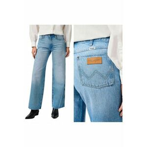 Blugi Dama - World Wide - Straight Fit - Talie Medie - Lungi - Cu Fermoar - 5 Buzunare - Bumbac - Albastru - Albastru imagine