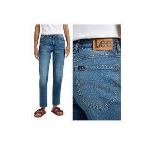 Blugi Dama - Carol - Straight Fit - Talie Inalta - Lungi - Cu Fermoar - 5 Buzunare - Bumbac - Albastru - Albastru imagine