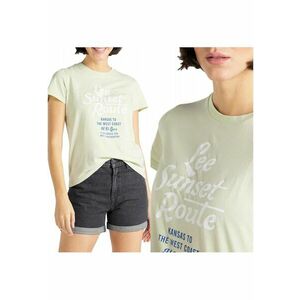 Tricou Dama - Graphic Tee - Regular Fit - Maneci Scurti - Design Clasic - Cu Grafica - Bumbac - Marime S - Verde imagine