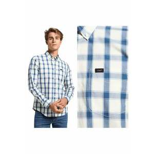 Camasa Barbati - Button Down - Regular Fit - Cu Guler - Cu Nasturi - Desidwqfgn Clasic - Maneci Lungi - Bumbac - Albastru - Albastru imagine
