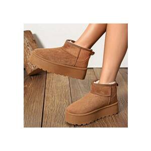 Ghete camel imblanite cu talpa groasa LT33-43 112 18803 - Bej imagine