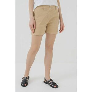 Pantaloni scurti cu talie inalta Haleyli - Maro camel imagine