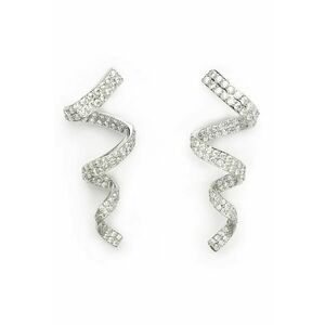 Cercei drop cu zirconia - Transparent - Argintiu/Transparent imagine
