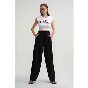 Pantaloni dama - negru - textil - Negru imagine