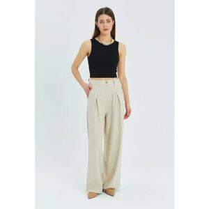 Pantaloni dama - Palazzo plisati - Natural imagine