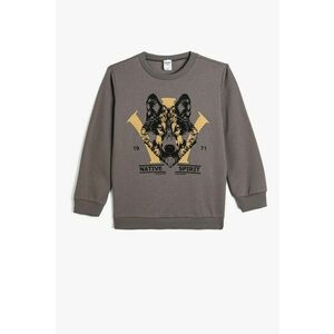Bluza din amestec de bumbac cu imprimeu - Negru/Maro taupe/Maro camel imagine
