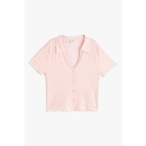 Bluza texturata cu decolteu in V - Roz imagine