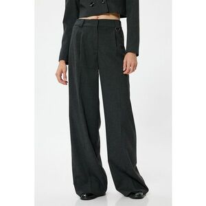 Pantaloni cu croiala ampla si talie medie - Negru stins imagine
