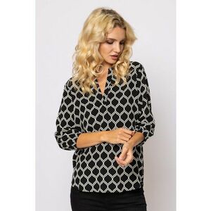 Bluza cu model Rubaw - Alb/Negru stins imagine